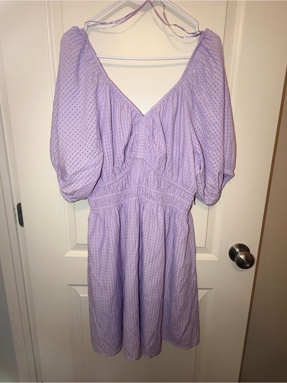 Old Navy Lavender Puff-Sleeve Midi Dress - Lavender